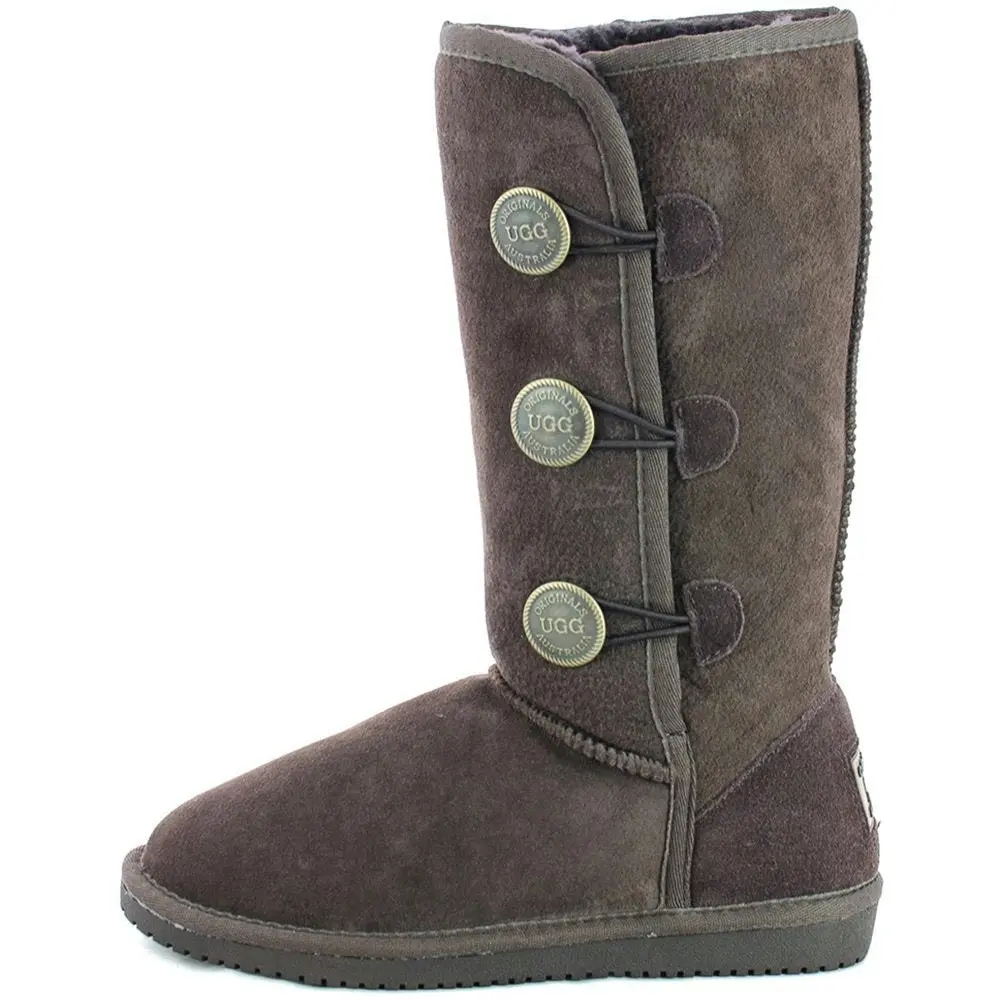 Original Ugg Australia Three Button Long Chocolate Boots