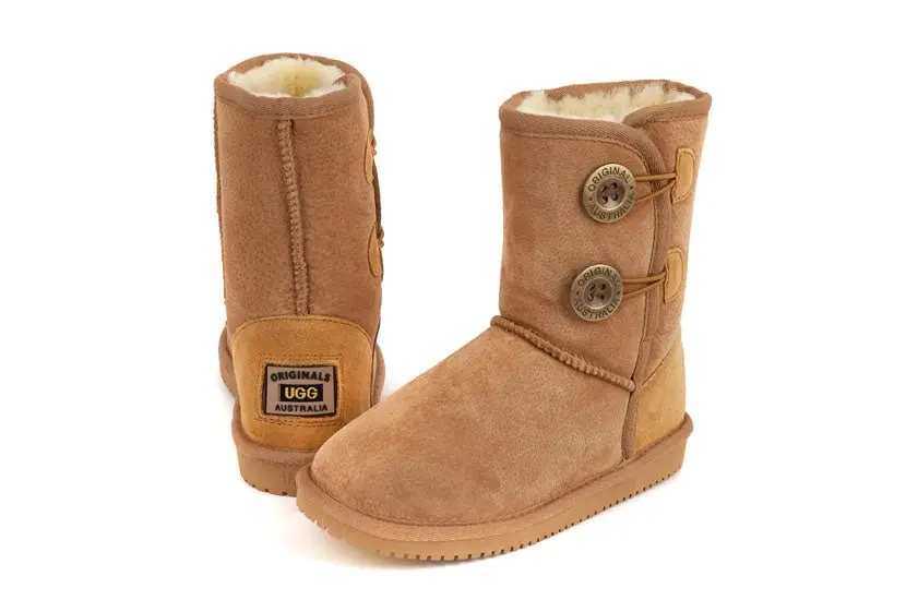 Original Ugg Australia Two Button Short Chestnut Boots