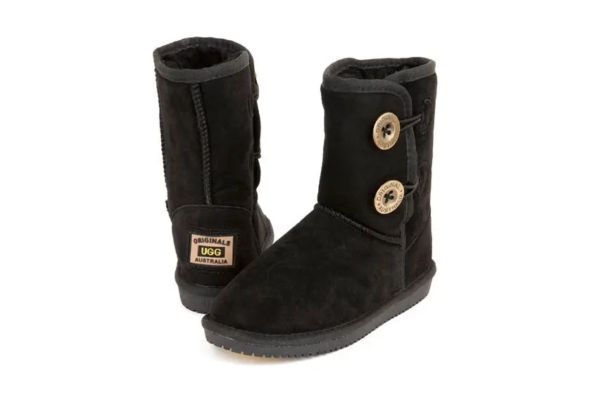 Original Ugg Australia Two Button Short Black Boots