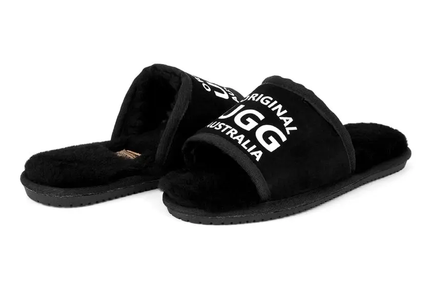 Original Ugg Australia Slides Black Print