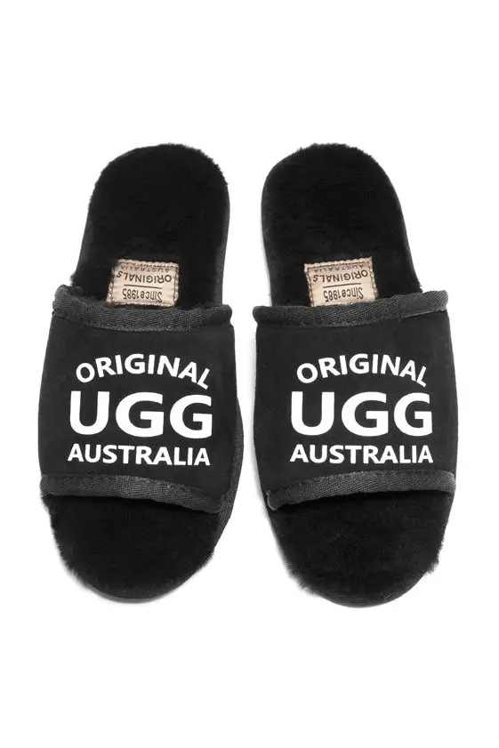 Original Ugg Australia Slides Black Print