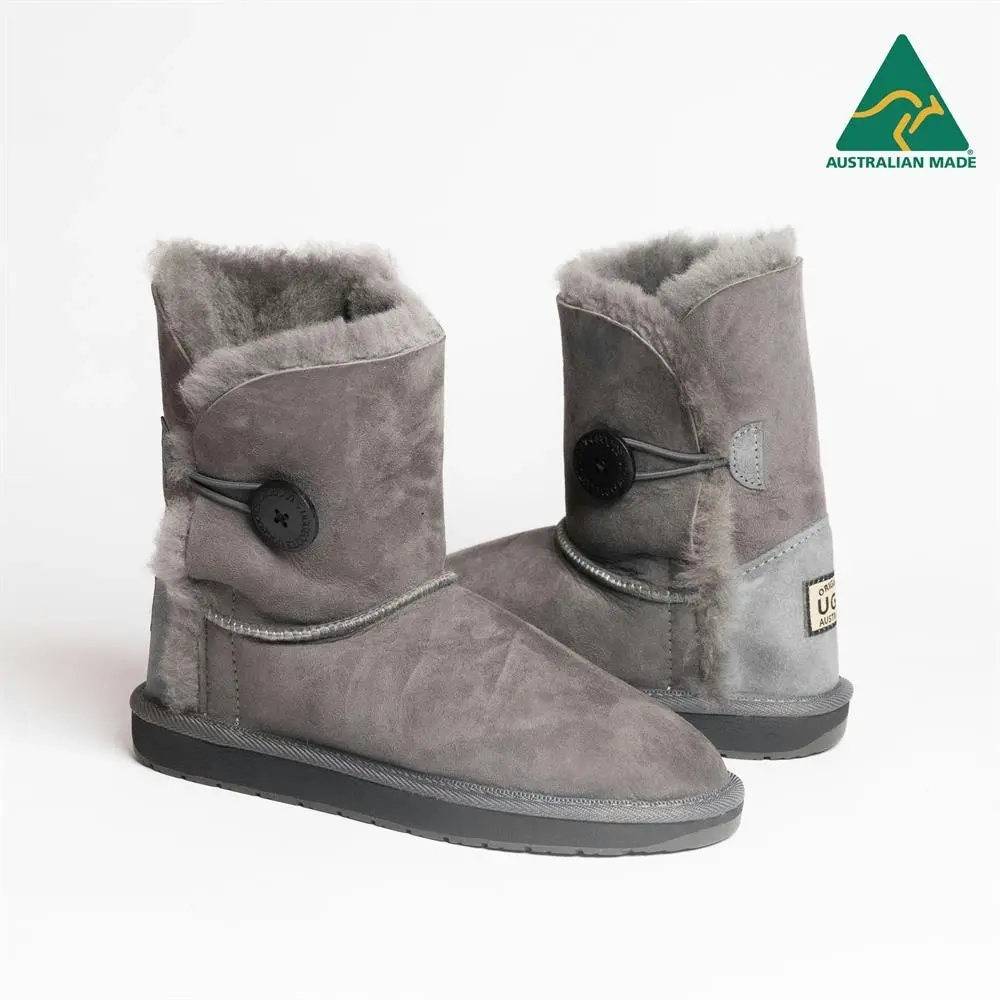 Original Ugg Australia Australian Made Short 1 Button Grey Ugg Boots