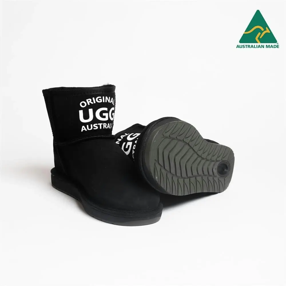 Original Ugg Australia Australian Made Mini Classic Black Print Ugg Boots