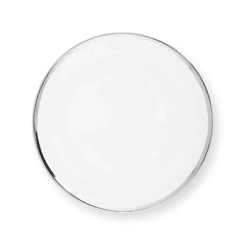 VTWonen White Silver 20cm Porcelain Plate