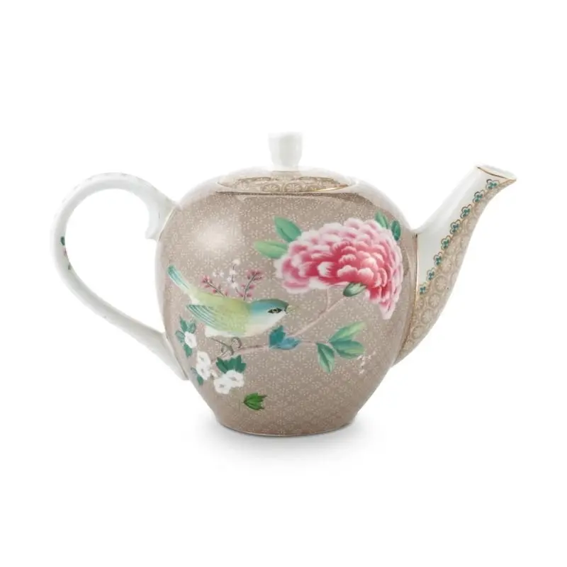 PIP Studio Blushing Birds Porcelain Khaki 750ml Tea Pot