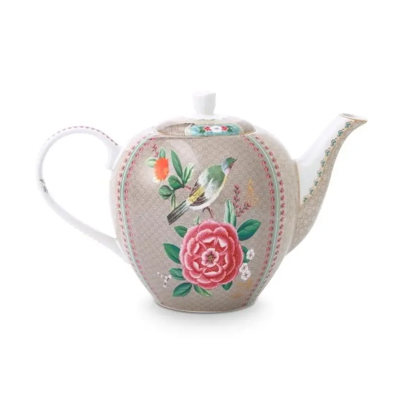 PIP Studio Blushing Birds Porcelain Khaki 1.6L Tea Pot