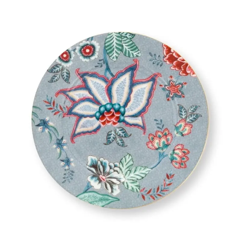 PIP Studio Flower Festival Porcelain Light Blue 17cm Plate