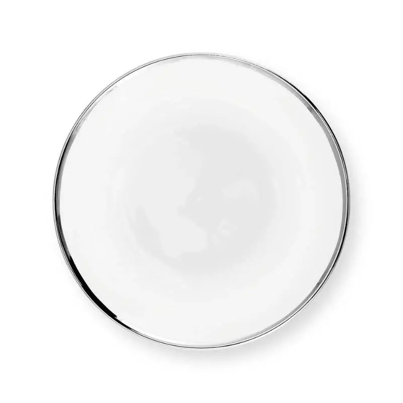 VTWonen White Silver 25.5cm Porcelain Plate