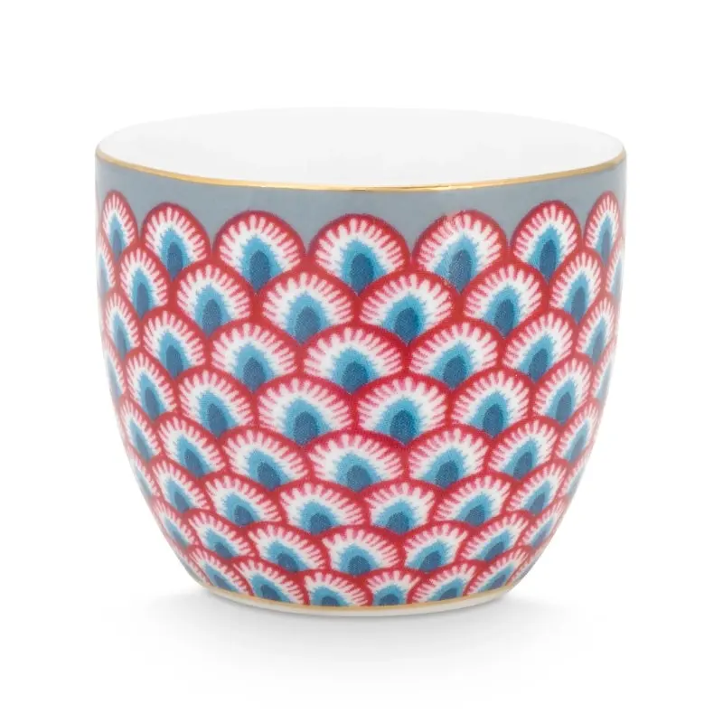 PIP Studio Flower Festival Scallop Red Light Blue Egg Cup