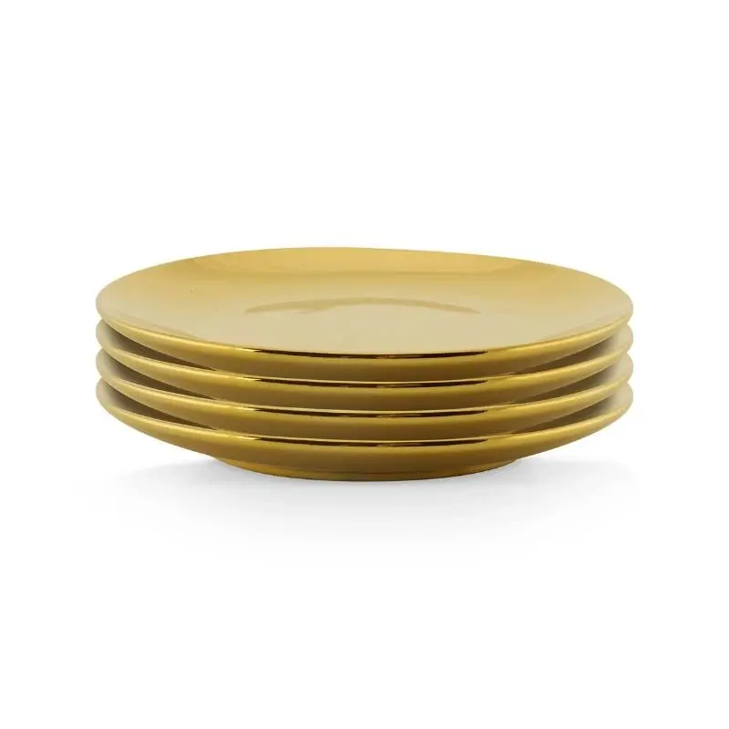 VTWonen Gold 12cm Porcelain Plates Set of 4