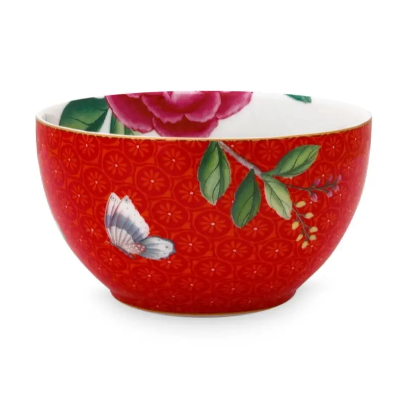 PIP Studio Blushing Birds Porcelain Red 9.5cm Bowl