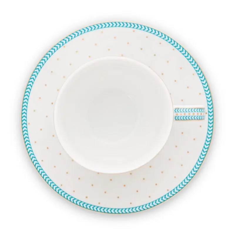 PIP Studio Jolie Dots Gold Espresso Cup & Saucer