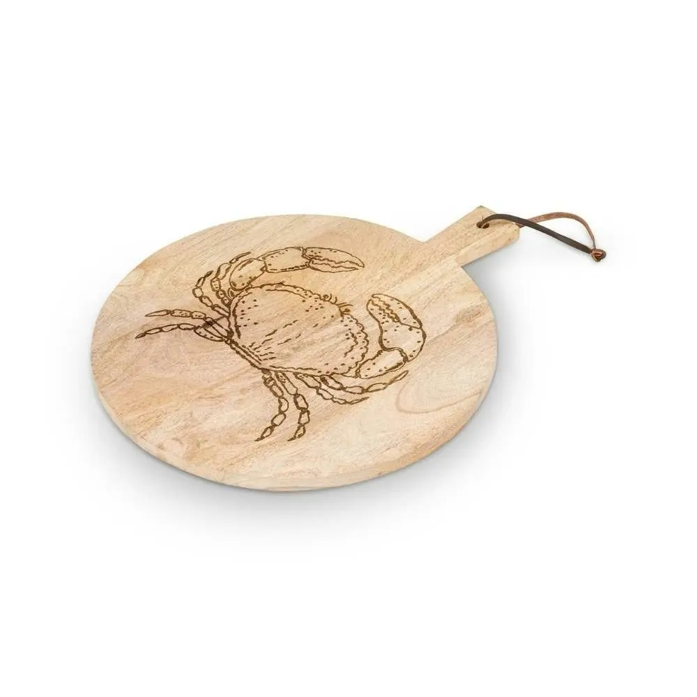 PIP Studio Crab Bleached Mango Wood Natural Round Tray