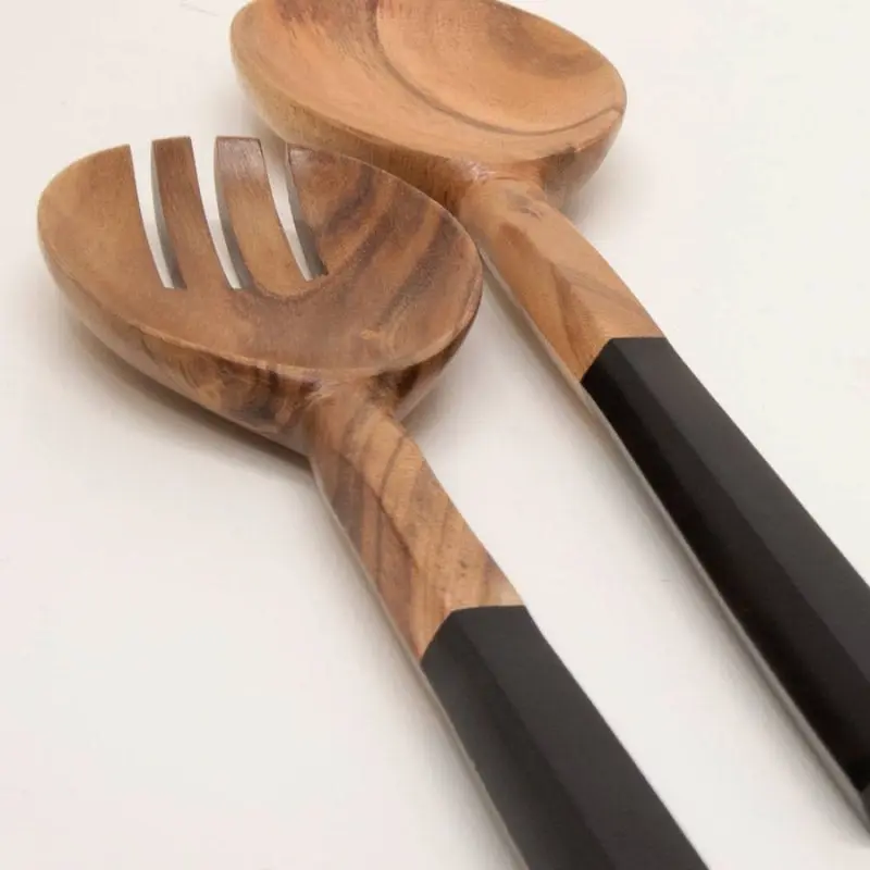 J.Elliot Zowie Natural and Black Salad Servers