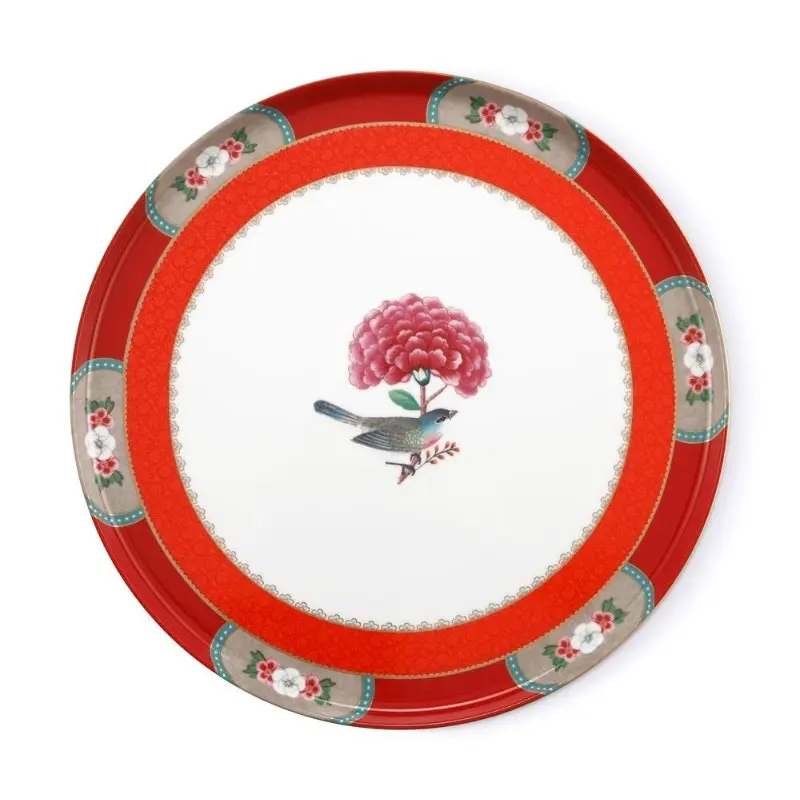 PIP Studio Blushing Birds Red Round Cake Tray