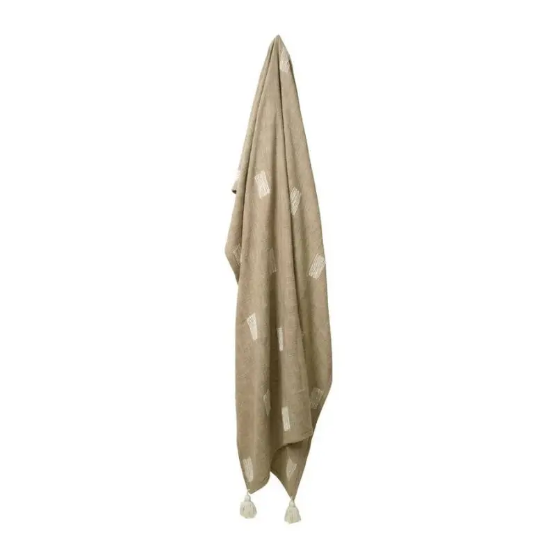 J.Elliot Quinn Textured Sandstone and Ivory Throw