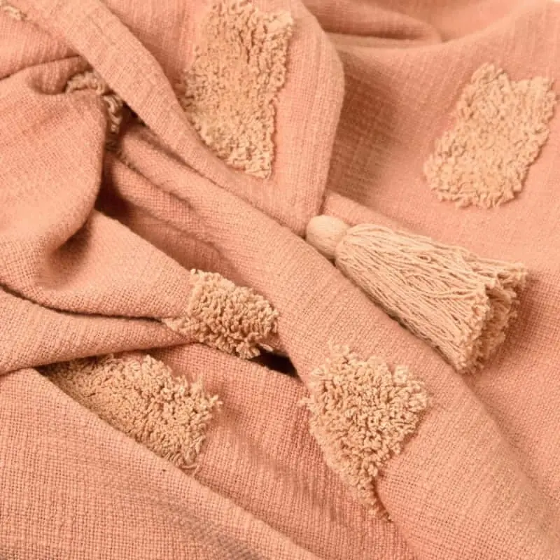 J. Elliot Quinn Textured Clay Pink and Soft Pink Throw