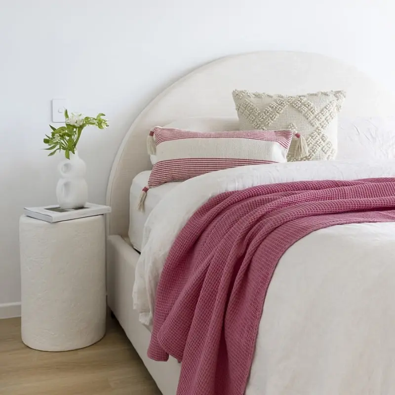 Bambury Waffle Pink Throw