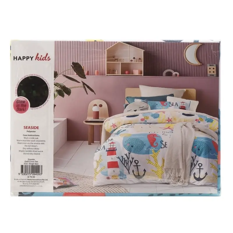 Happy Kids Seaside Glow in the Dark Quilt Cover Set