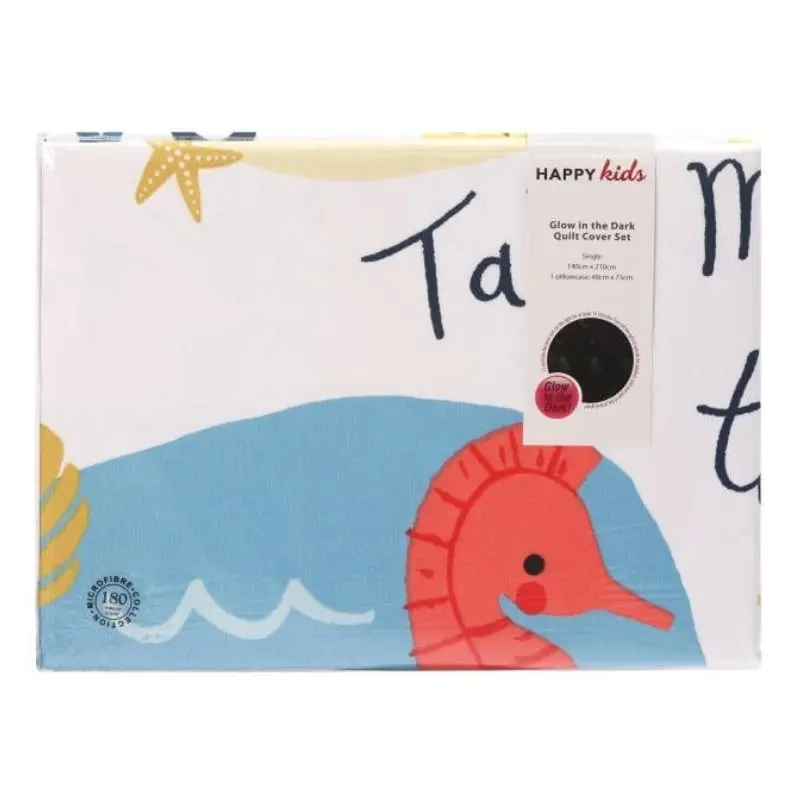 Happy Kids Seaside Glow in the Dark Quilt Cover Set