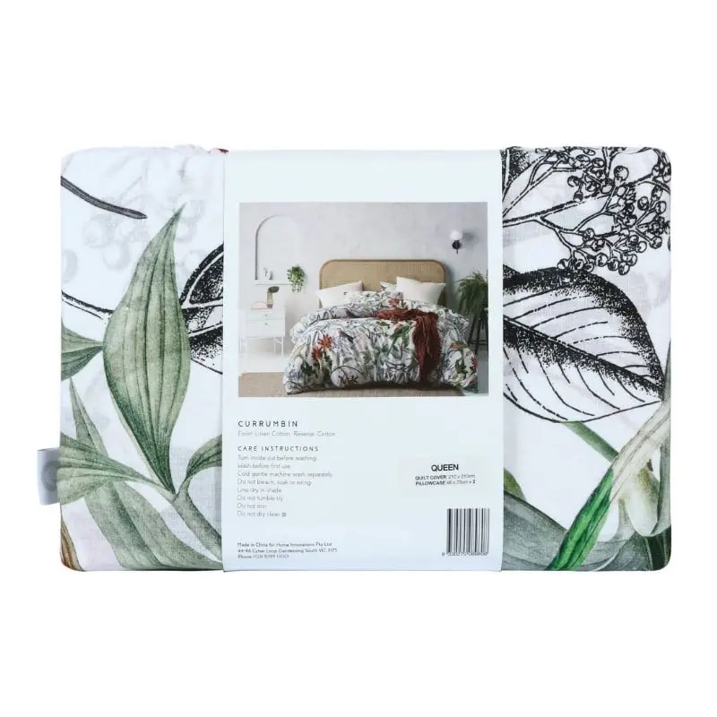 Accessorize Currumbin Linen Cotton Printed Quilt Cover Set