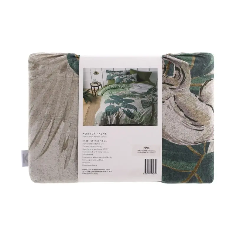 Accessorize Monkey Palms Digital Printed Cotton Quilt Cover Set