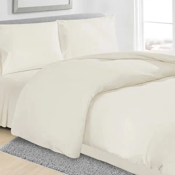 Linenova Cotton Blend Cream Quilt Cover Set