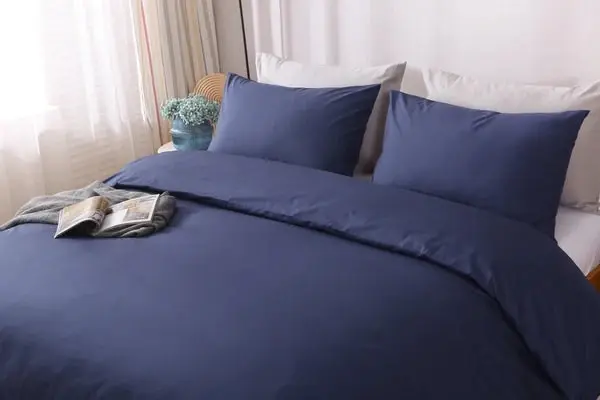 Linenova Cotton Blend Navy Quilt Cover Set