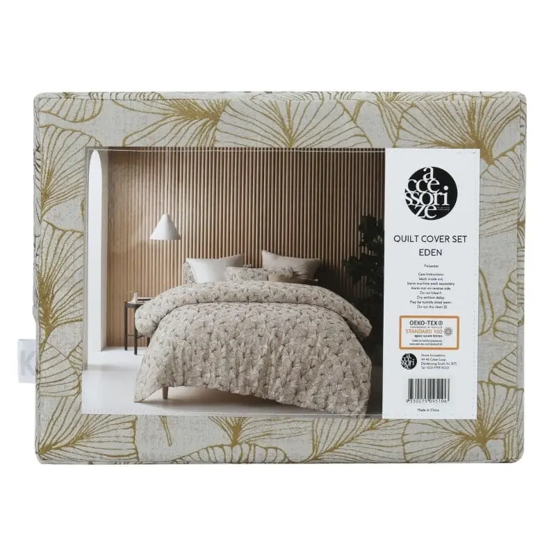 Accessorize Eden Jacquard Green Quilt Cover Set