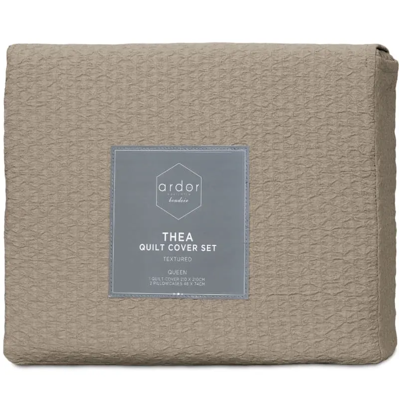 Ardor Boudoir Thea Microfibre Wheat Quilt Cover Set