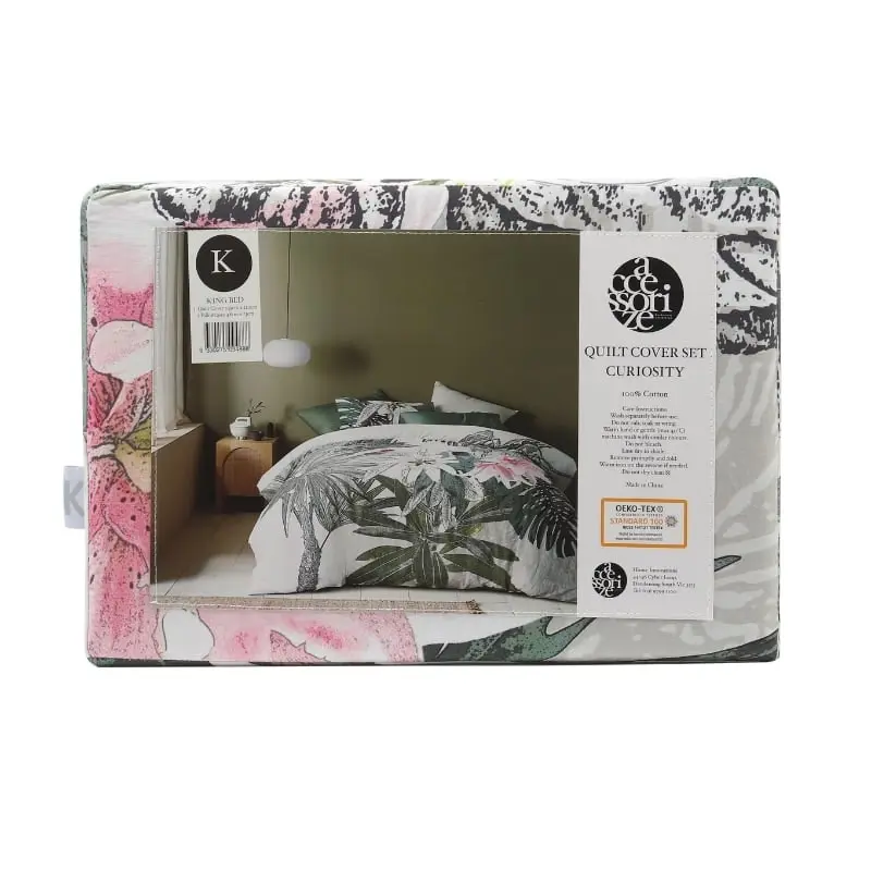 Accessorize Curiosity Washed Cotton Printed Quilt Cover Set