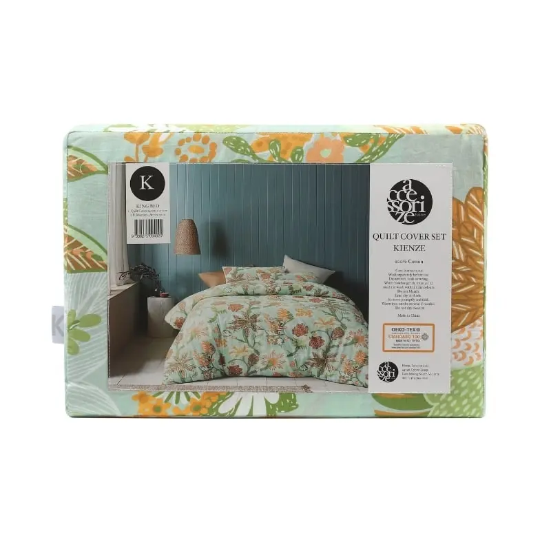 Accessorize Kienze Washed Cotton Printed Quilt Cover Set