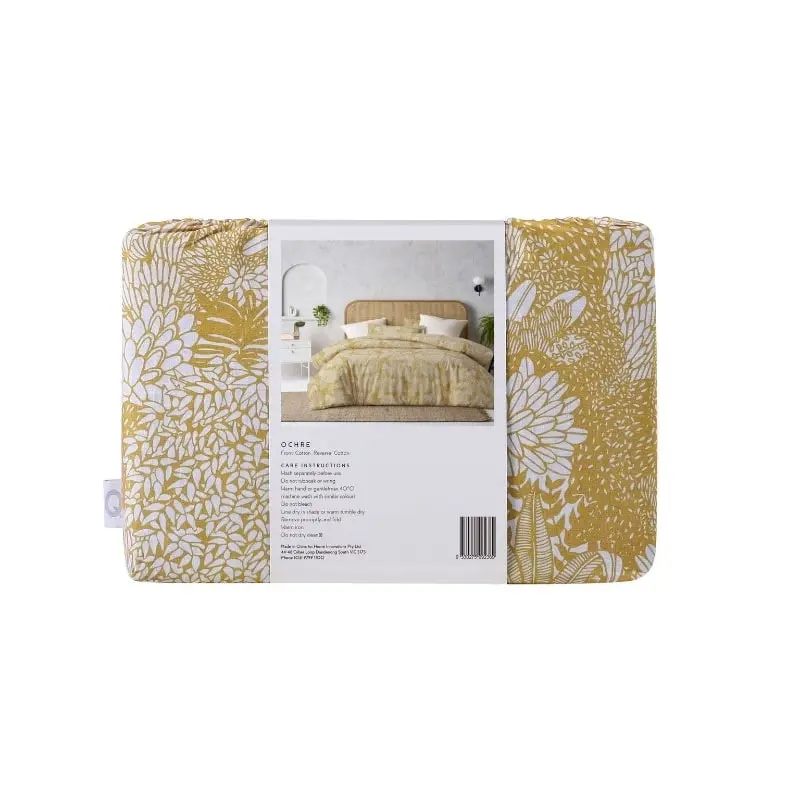 Accessorize Otway Washed Cotton Ochre Quilt Cover Set