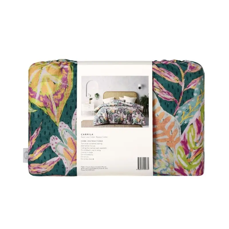 Accessorize Carmila Linen Cotton Printed Quilt Cover Set