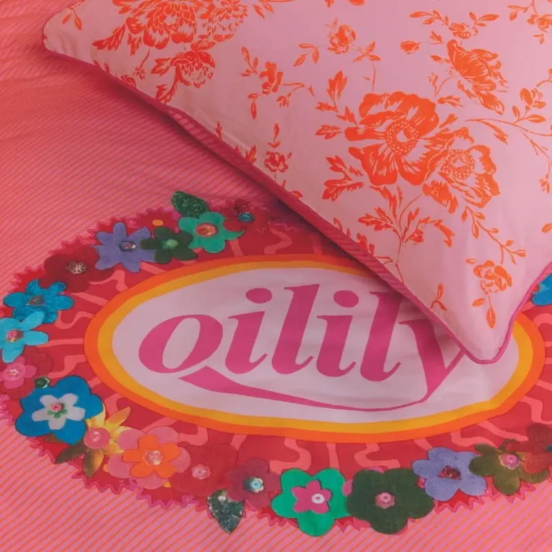 Oilily Prom Flowers Cotton Pink Quilt Cover Set