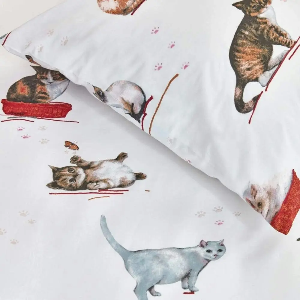 Bedding House Cute Cats Multi Cotton Quilt Cover Set