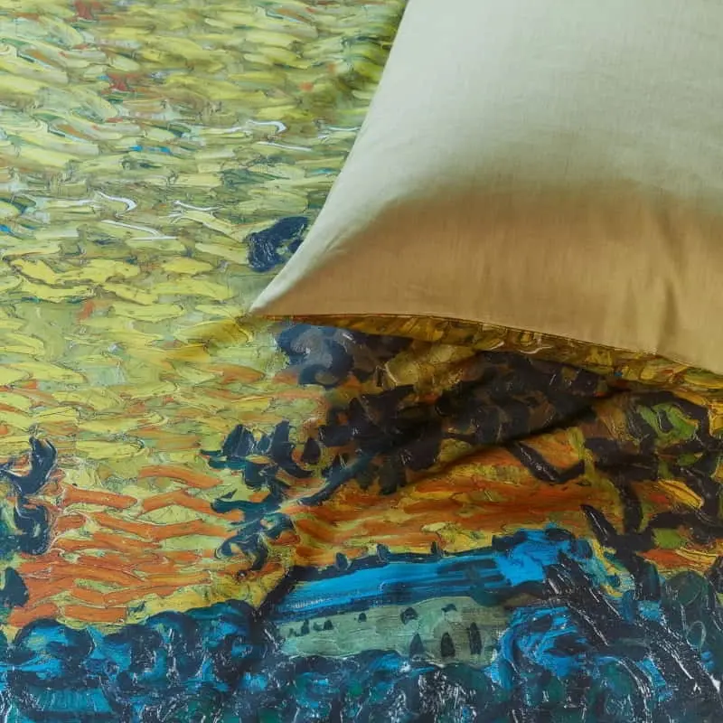 Bedding House Van Gogh Evening Twilight Cotton Sateen Ochre Quilt Cover Set