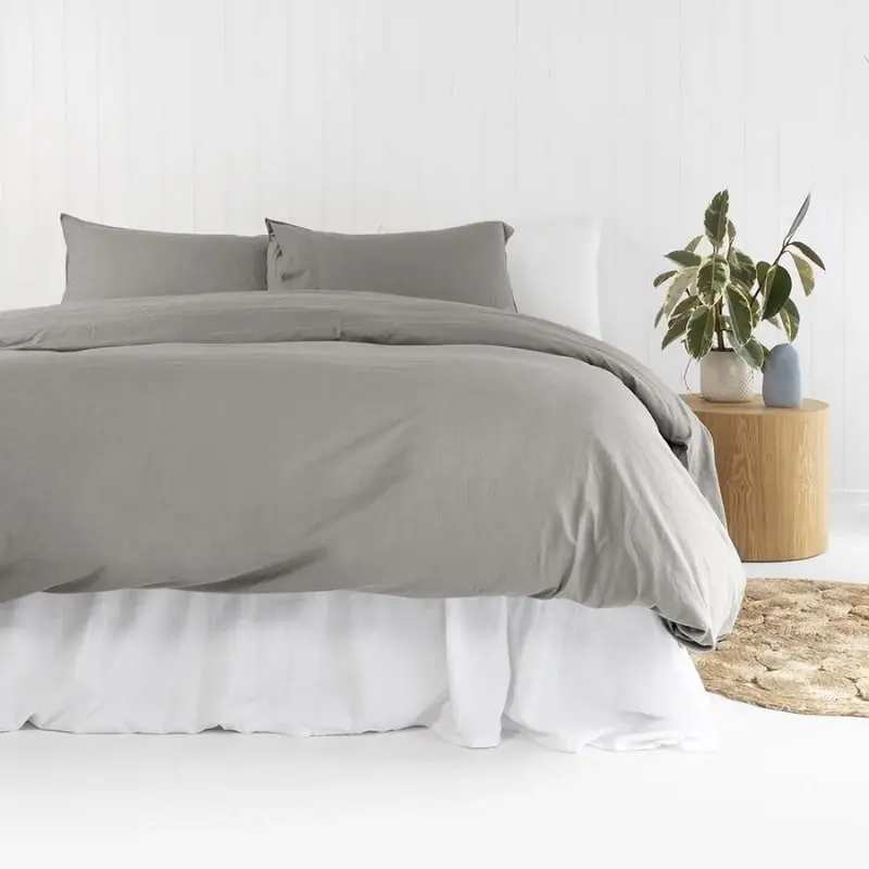 Bambury Temple Organic Cotton Grey Quilt Cover Set