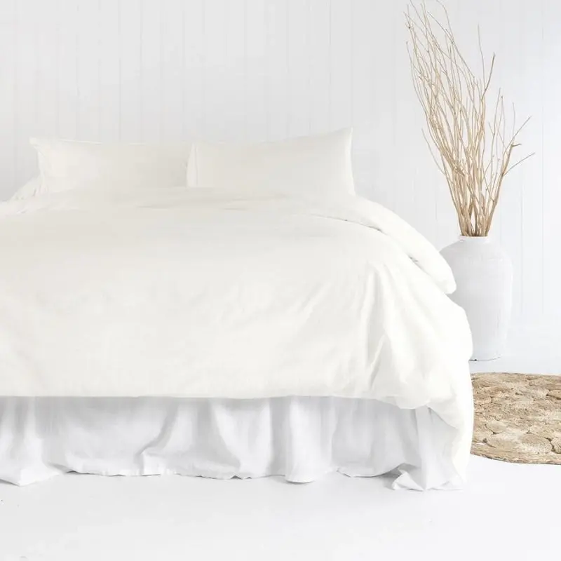 Bambury Temple Organic Cotton Ivory Quilt Cover Set