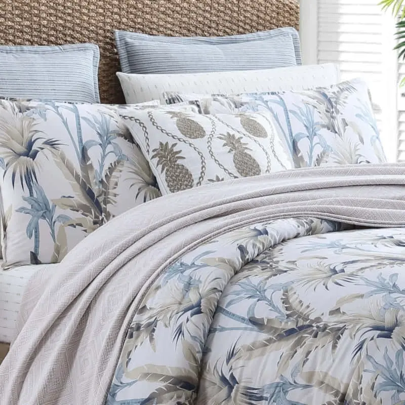 Tommy Bahama Catalina Blue Silver Quilt Cover Set