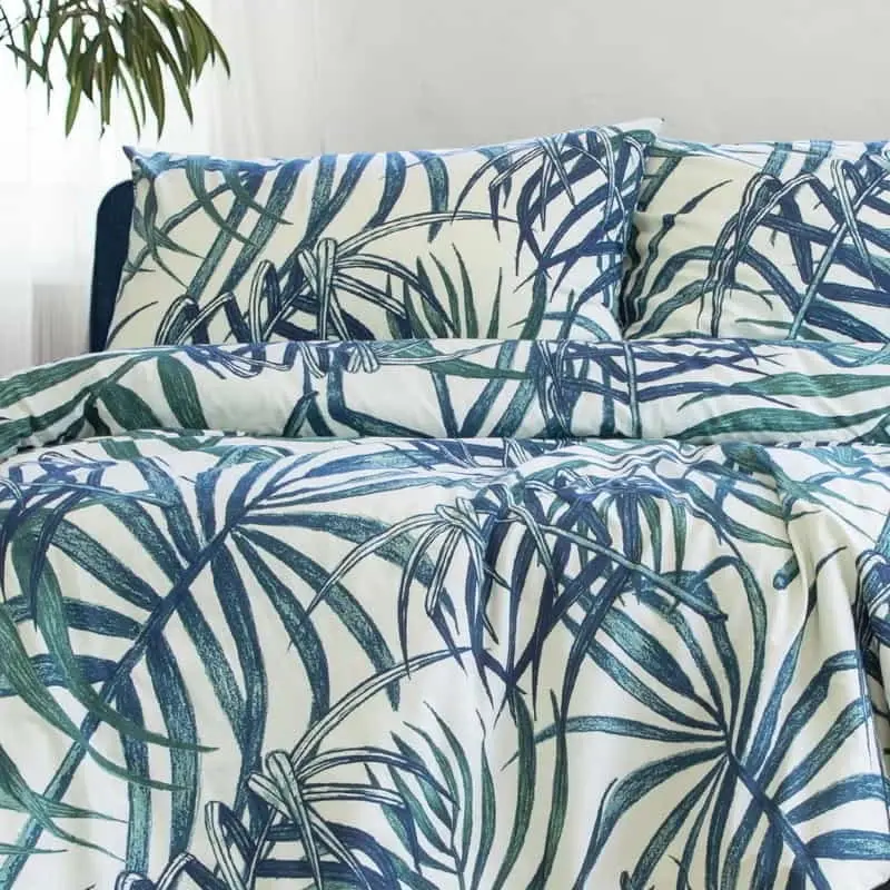 Ardor Boudoir Paradise Palms Blue Quilt Cover Set