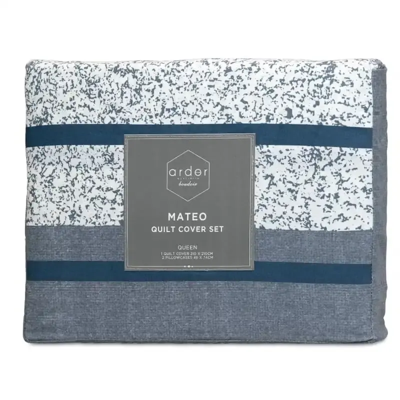 Ardor Boudoir Mateo Navy Quilt Cover Set