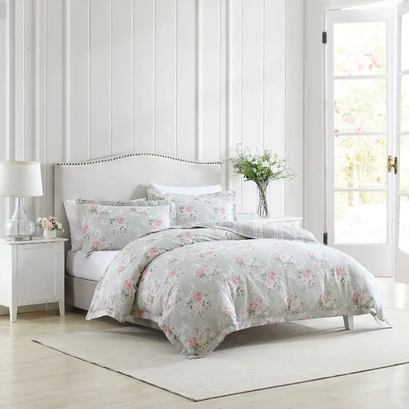 Laura Ashley Melany Pink Grey Quilt Cover Set