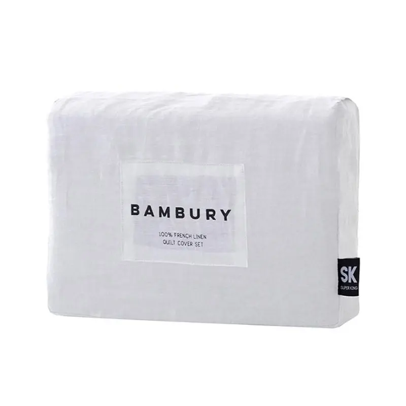 Bambury French Flax Linen Ivory Quilt Cover Set