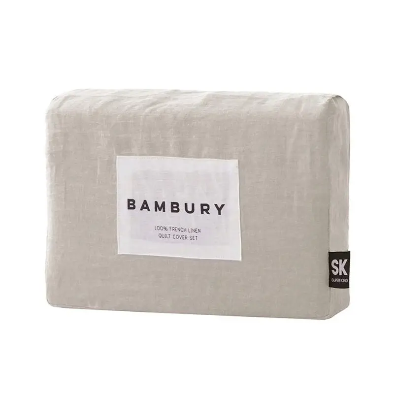 Bambury French Flax Linen Pebble Quilt Cover Set