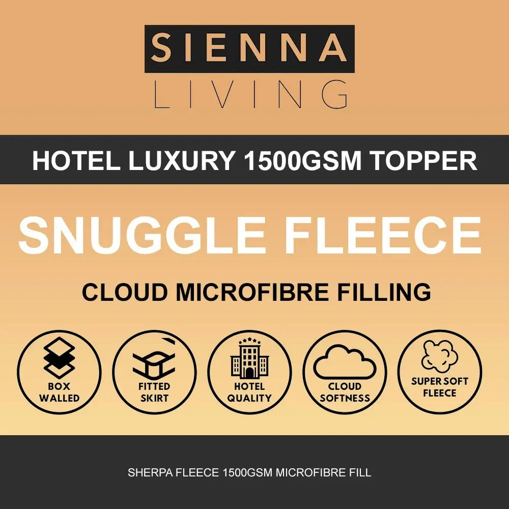 Sienna Living Hotel Snuggle Fleece 1500GSM Mattress Topper