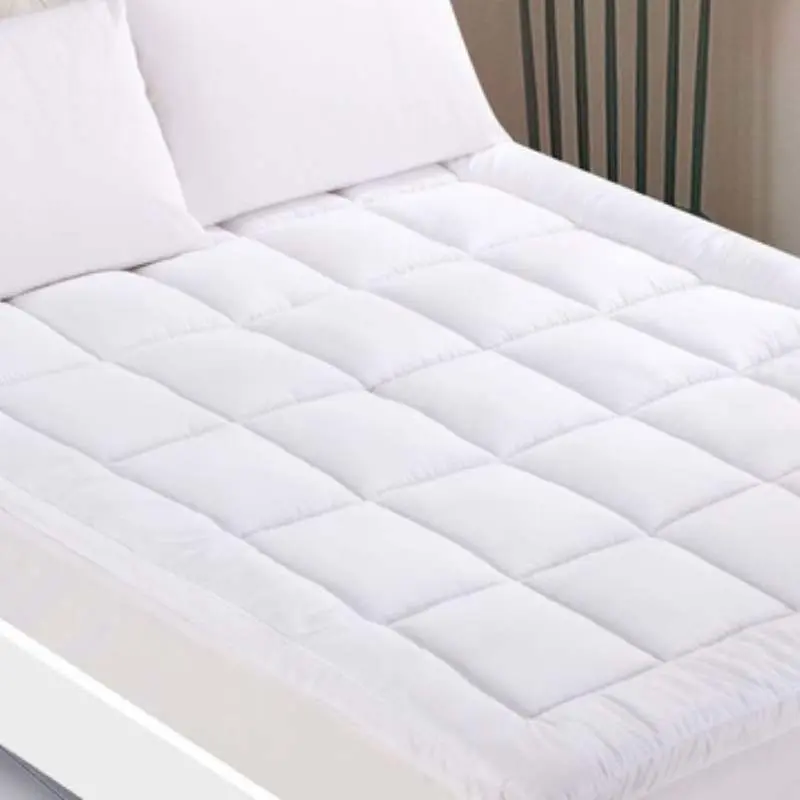 Home Fashion 1000GSM Bamboo Cotton Fitted Mattress Topper