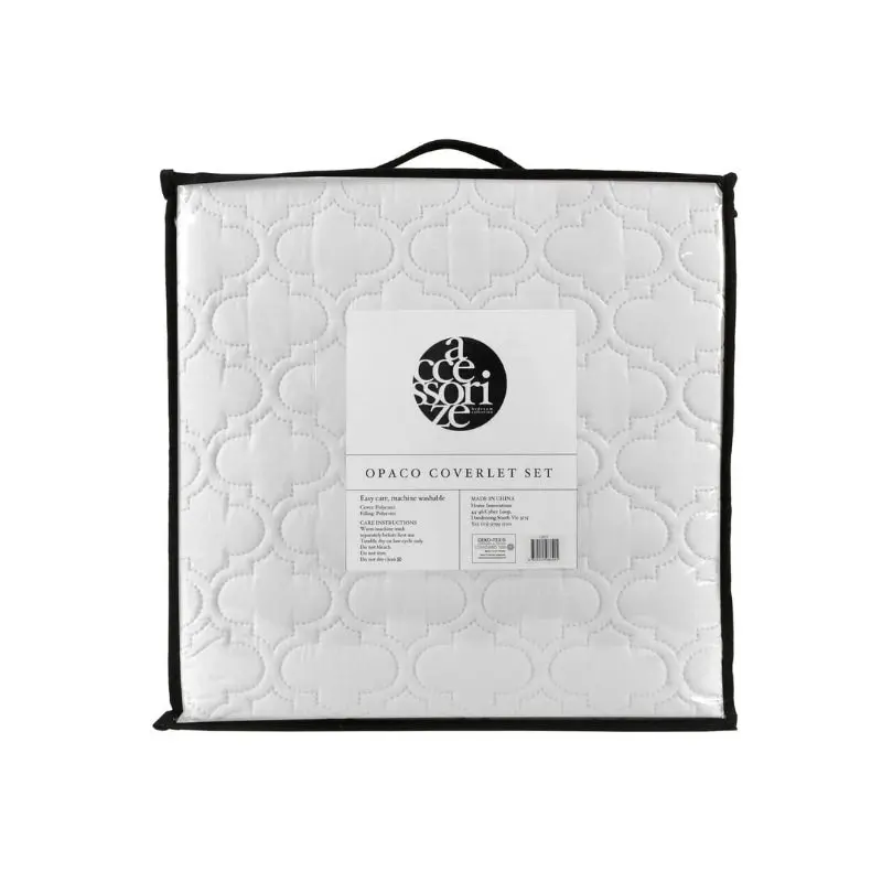 Accessorize Opaco White Coverlet Set