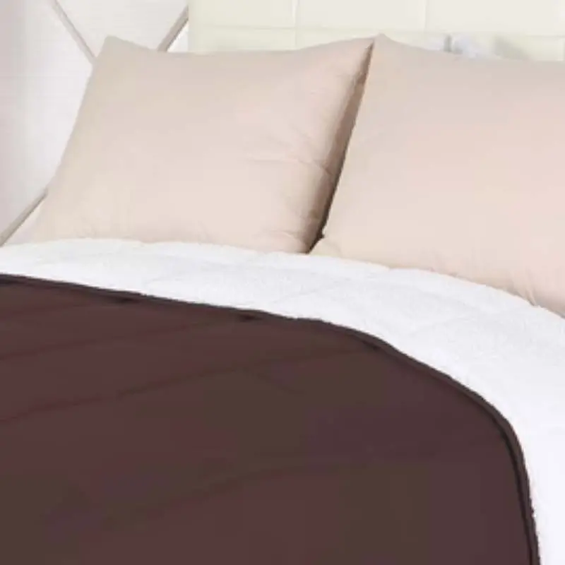 Home Fashion Reversible Plush Soft Sherpa Chestnut Comforter