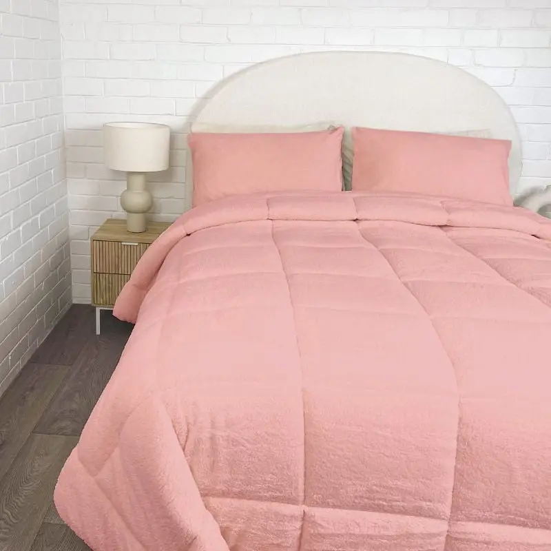 Morgan and Reid Blush Snuggle Fleece Comforter Set